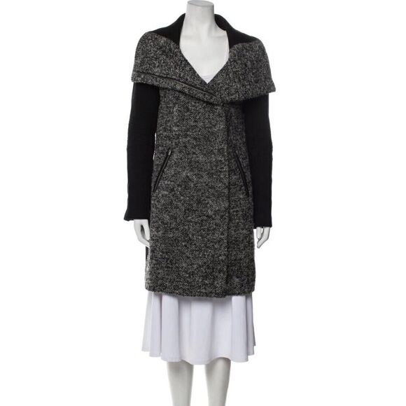 Diane Von Furstenberg Lulu Tech Boucle wool blend Long Jacket coat sz 6 - Picture 16 of 16